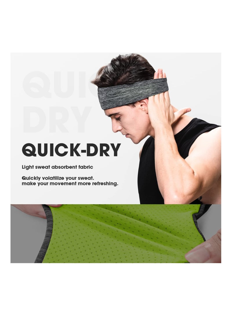 ماركة غير محددة Men's Headbands, 3-Pack Headbands for Men, Sport Running Fitness Yoga Cycling, Lightweight Mens Hairband Stretchy Moisture Wicking Workout Sweatbands  - Image 3