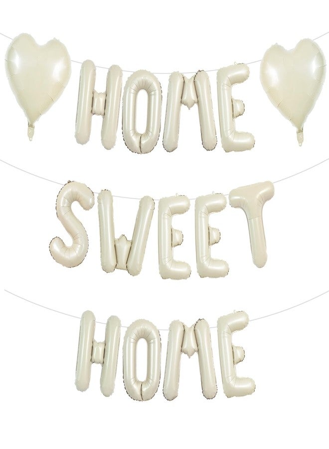 TONIFUL 16 Inch Cream White HOME SWEET HOME Letter Balloon,Decoraction for Housewarming, New Home Parties and Homecoming Celebrations,Ivory White Balloon Banner for Welcome Sign and Party Supplies - Image 1