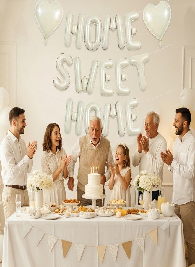 TONIFUL 16 Inch Cream White HOME SWEET HOME Letter Balloon,Decoraction for Housewarming, New Home Parties and Homecoming Celebrations,Ivory White Balloon Banner for Welcome Sign and Party Supplies - Image 5