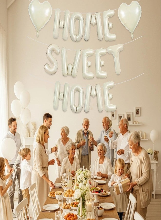 TONIFUL 16 Inch Cream White HOME SWEET HOME Letter Balloon,Decoraction for Housewarming, New Home Parties and Homecoming Celebrations,Ivory White Balloon Banner for Welcome Sign and Party Supplies - Image 3