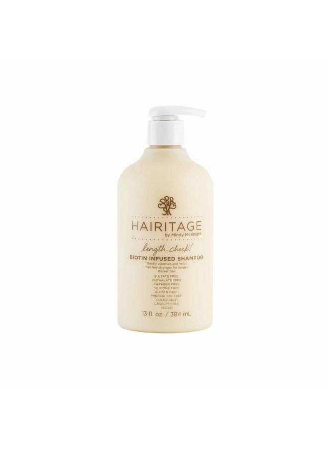 Hairitage Hairitage Length Check Biotin Shampoo with Jamaican Black Castor Oil | Thickening + Volumizing | Sulfate Free + Color Safe + Vegan | Hydrating Repair Shampoo for Thinning Hair 13 Fl Oz  - Image 1