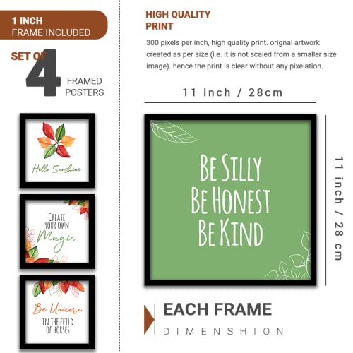HEVEA Motivational Quotes Framed Wall Posters/Paintings with Frame Wall Paintings Hangings Framed Wall Art Paintings (11 inch x 14 inch, Framed, Green) -Set of 4 - Image 2