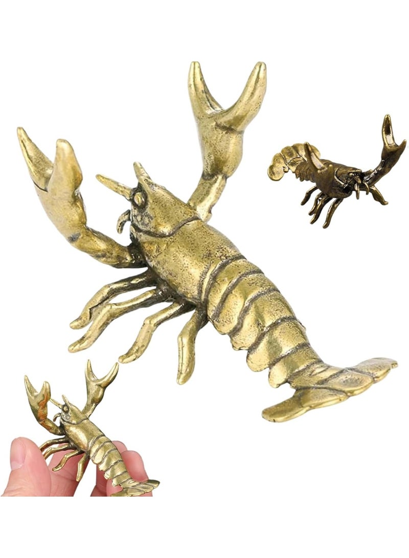 SYOSI Lobster Pen Holder, Funny Lobster Desk Pen Stand, Metal Lobster Stationery Organizer, Creative Weightlifting Animal Figurine Desk Rack for Office, Home, Study Decoration, Novelty Gift (Gold) - Image 2