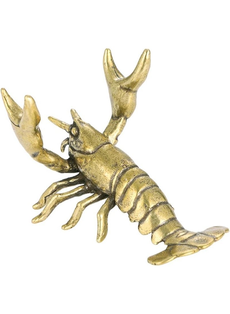 SYOSI Lobster Pen Holder, Funny Lobster Desk Pen Stand, Metal Lobster Stationery Organizer, Creative Weightlifting Animal Figurine Desk Rack for Office, Home, Study Decoration, Novelty Gift (Gold) - Image 1