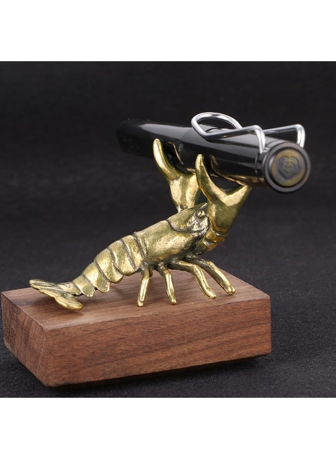 SYOSI Lobster Pen Holder, Funny Lobster Desk Pen Stand, Metal Lobster Stationery Organizer, Creative Weightlifting Animal Figurine Desk Rack for Office, Home, Study Decoration, Novelty Gift (Gold) - Image 3