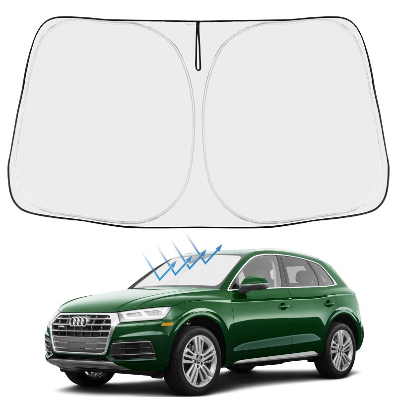Proadsy 2025 Upgrade Front Windshield Sun Shade Foldable Sunshade Protector Custom Fit 20182024 2025 Audi Q5 SQ5 Premium Premium Plus Prestige Crossover SUV Winter Accessories