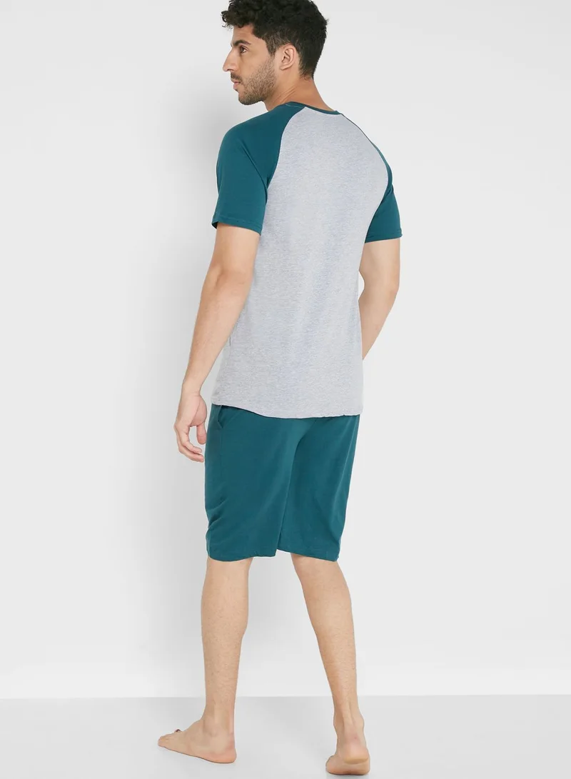 Seventy Five Chest Pocket Pyjama Shorts Set