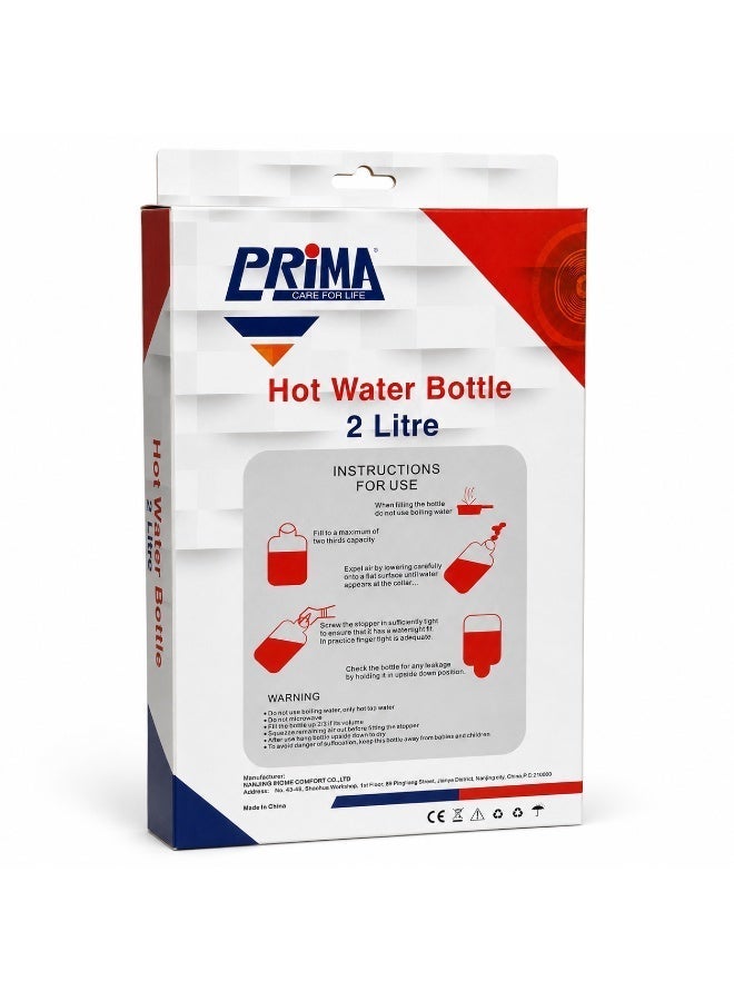 PRIMA Flexible Hot Water Bottle Inside A Soft Faux Fur Sleeve With Secure Stopper And Wide Opening For Easy Filling And Reuse - Image 2