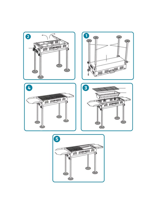 AL SANIDI Portable Grill, Black, Size 120* 31* 65 Cm - Image 5