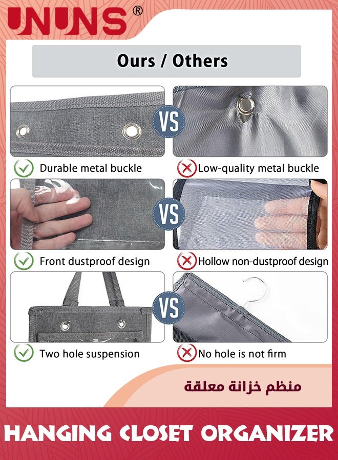 UNUNS Hanging Closet Organizer,Leggings Storage Hanging Organizer,Storaging Hanger Roll Rack Holder For T-Shirt Jeans Gym Pants,RV Portable Closets Space Saver - Image 5