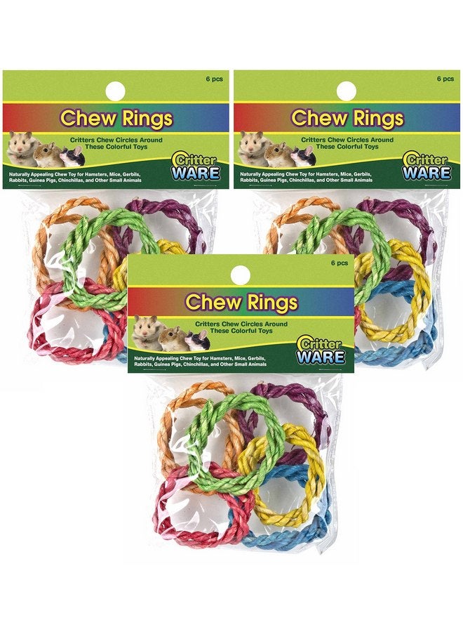 وير مانيوفاكتشارينج مجموعة من 18 حلقة مضغ من Ware، 3 عبوات مكونة من 6 قطع، ألعاب مضغ للحيوانات الصغيرة - Image 1