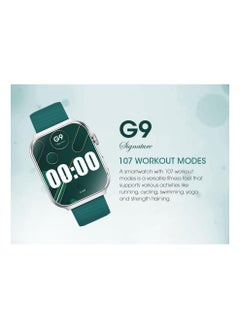 Xcell G9 Signature Unisex Smart Watch, 2.01” HD Display with IP67 Water Proof, Fitness Tracker with 107 Workout Options, 7+ Days Battery with Wireless Charging, Compatible with iOS & Android - Green  - Image 2