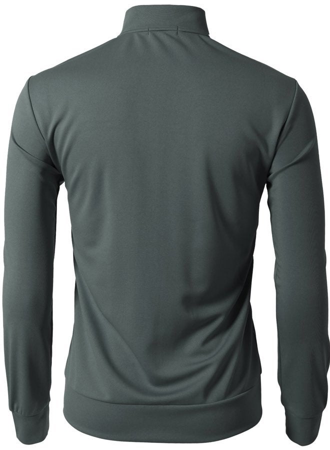 H2H Mens Active Slim Fit Track Lightweight Jacket Zip-up Long Sleeve, Cmoja0103-charcoal, S - Image 4