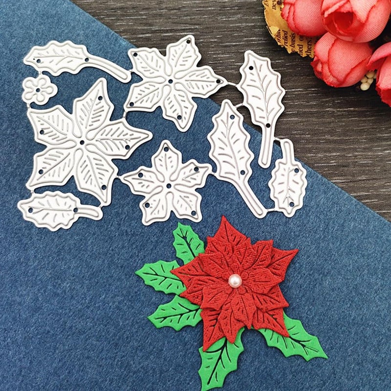 3D Rose Flower Metal Die CutsWedding Flower Leaf Leaves Cutting Dies Cut Stencils for DIY Scrapbooking Album Decorative Embossing Paper Dies for Card Making