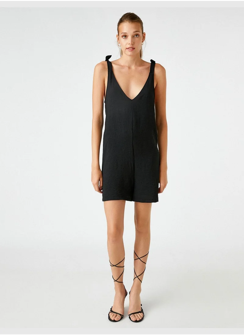 KOTON Short Jumpsuit V Neck Strappy