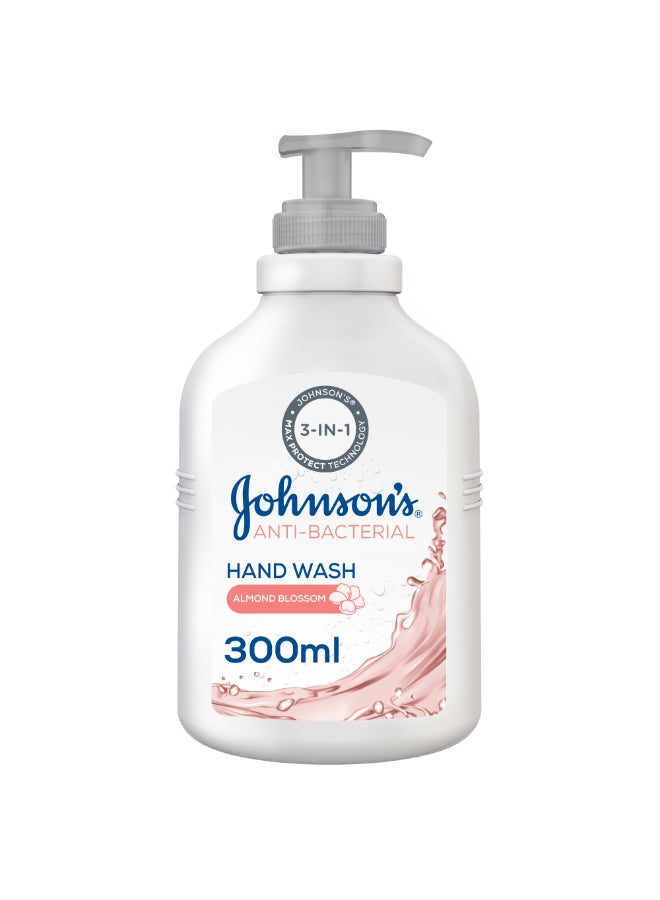 Johnson's Hand Wash Anti Bacterial Almond Blossom 300ml - Image 1