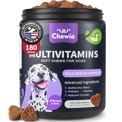 CHEWIA Dog Vitamins 15 in 1 - Dog Multivitamin Chews with MSM for Hip & Joint Health - Dog Supplement for Itchy Skin Relief - Multivitamin for Dogs Immune Support with Enzymes - Skin & Coat, Mobility Support - Image 1