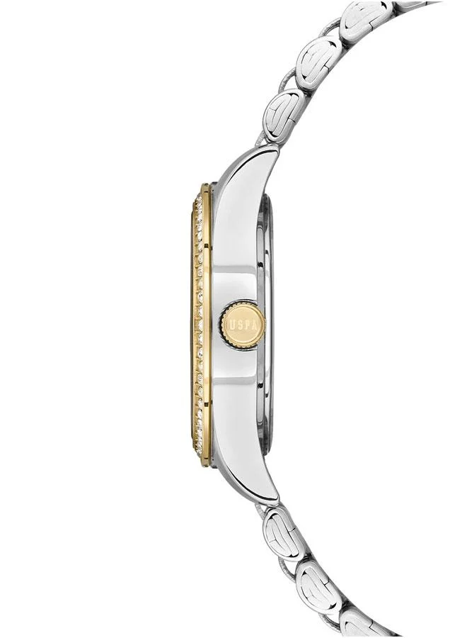 U.S. Polo Assn. U.S. Polo Assn. Stile Ladies' 30mm Watch with Forest Green Dial & Diamond-Adorned Bezel on Two-Tone Stainless Steel Band - USPA2085-07, Elegant Timepiece for Fashion-Forward Women