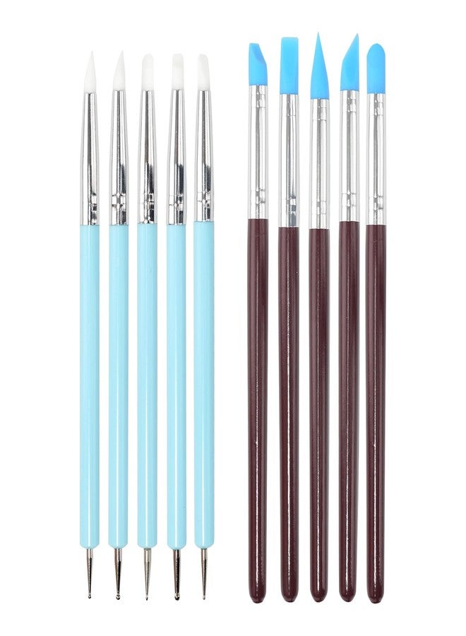 HSYMQ 10 Pieces Silicone Clay Tools for Sculpting Clay Modeling, Resin Stippling, Nail Dotting Tools for Painting - Image 1