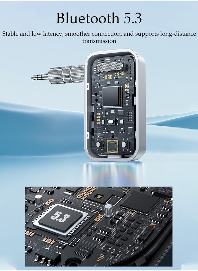 DUNISO - Bluetooth Receiver,Bluetooth 5.3 Car Adapter,Audio Receiver,Two Modes，Plug and Play，Apply to Suitable For TV,Laptop, Desktop Computer,  Headphones, Mobile Phone，Speaker，57*33*13.5mm - Image 1