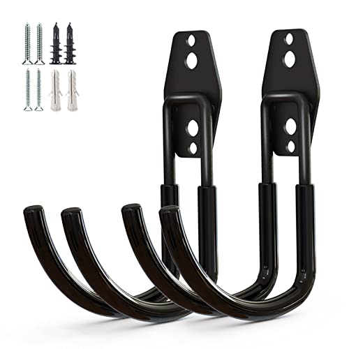 GeeWatom Garage Storage Utility Hooks，Garage Garden Tool Organizer，Steel Wall Mount Hooks, Large Garden U Hooks （2 Pack） - Image 1