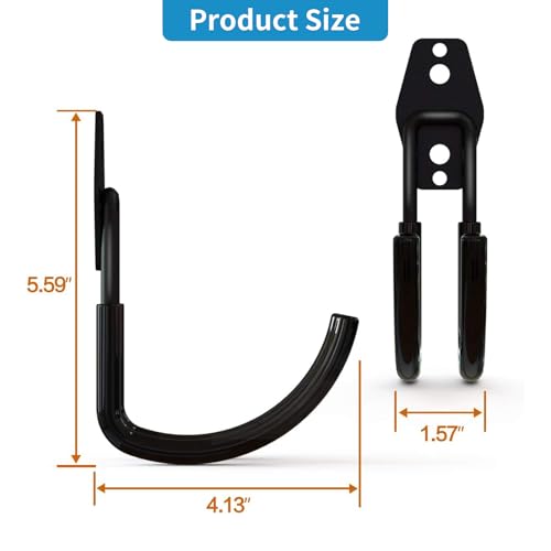 GeeWatom Garage Storage Utility Hooks，Garage Garden Tool Organizer，Steel Wall Mount Hooks, Large Garden U Hooks （2 Pack） - Image 2