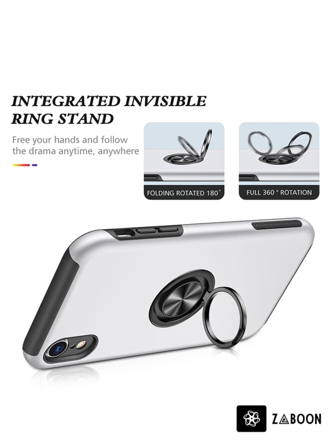 Zaboon Protective Case Cover For iPhone XR Magnetic Ring Kickstand Shockproof - Image 2