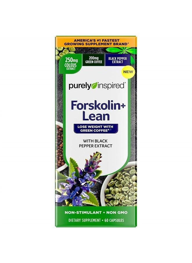 purely inspired - Forskolin for Weight Loss, Purely Inspired Forskolin + Lean, Lose Weight with Green Coffee Bean Extract, Weight Loss Pills for Women & Men, Weightloss Essentials, Non-Stimulant, 60 Count - Image 1