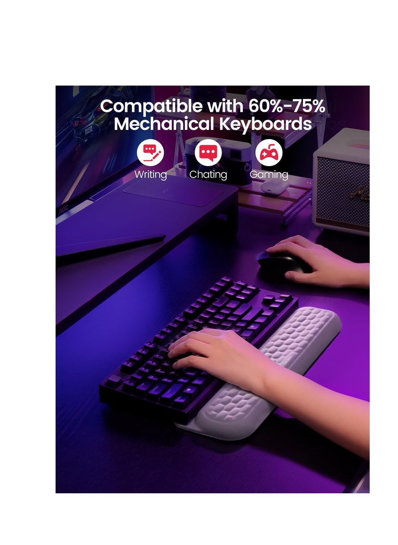 SYOSI - Keyboard Wrist Rest with Stickers, Keyboard Wrist Rest, Mechanical Keyboard Support Pad, Soft Memory Foam Wrist Support, Keyboard Hand Rest Pad for Wrist Pain Relief, for Computer Office Gaming - Image 1