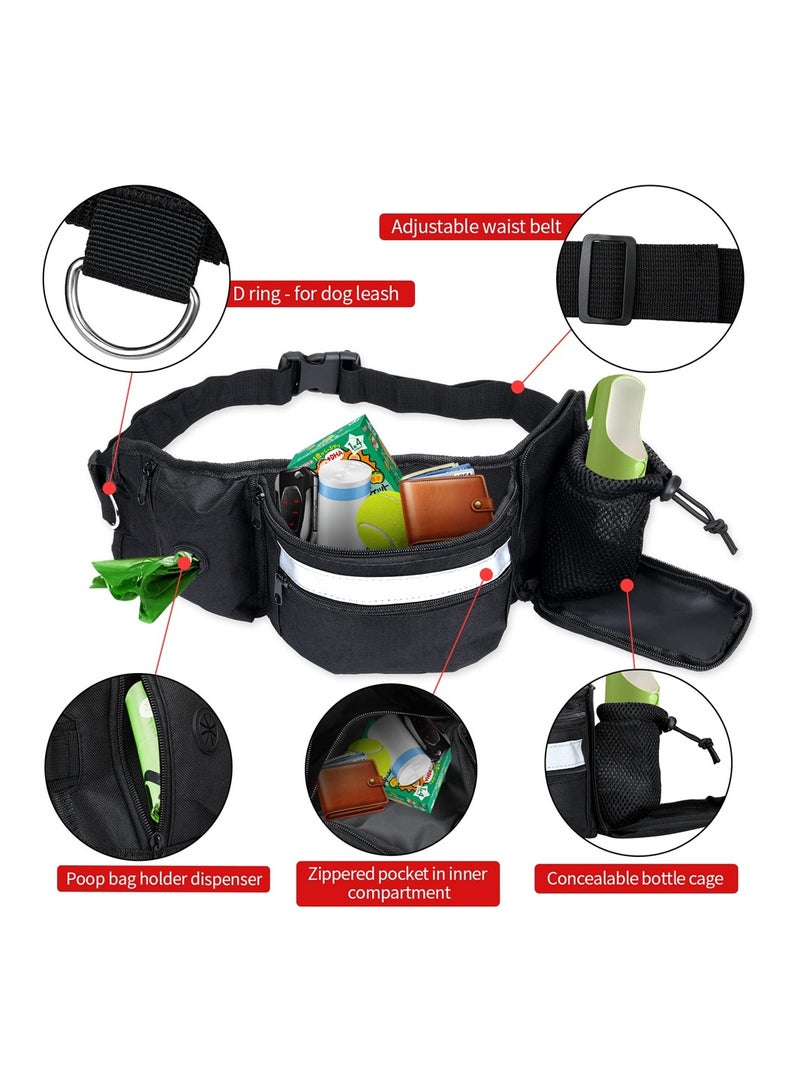 Hands Free Dog Walking Fanny Pack with Treat Pouch and Built-in  Bag Dispenser Large Capacity for Training Hiking Running - Image 2
