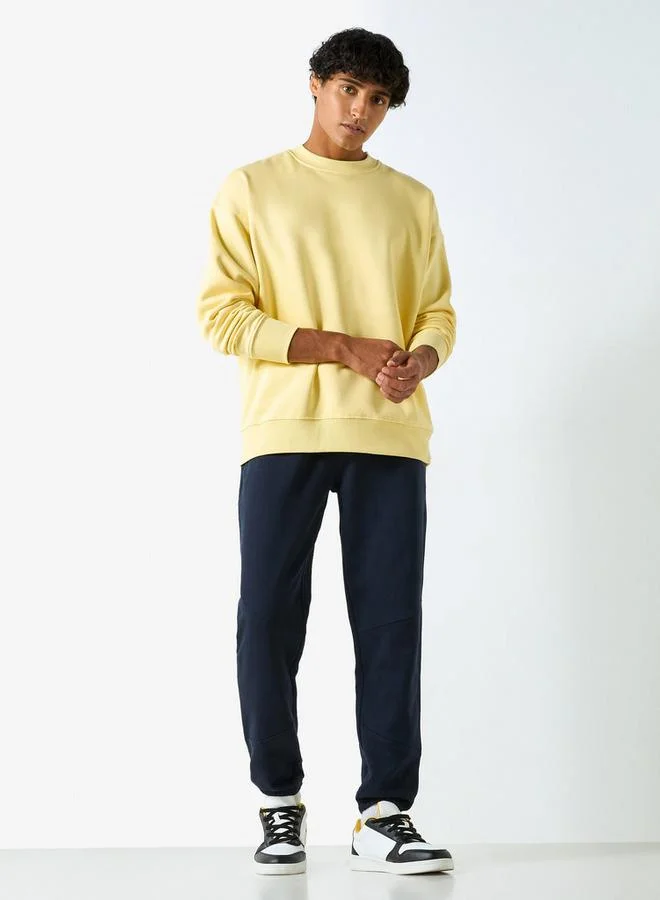 سبلاش فيڤ بلوزة رياضية سادة بأكمام طويلة