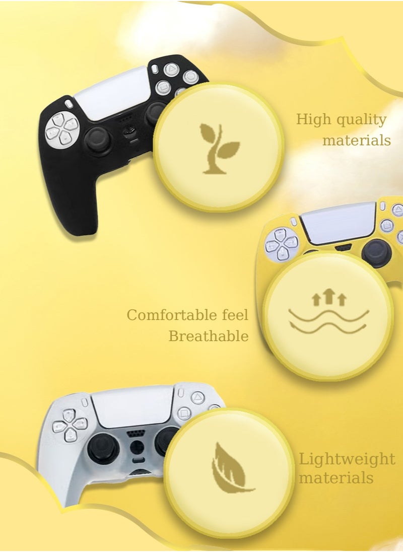 IINE - Soft Silicone Protective Case Cover for PS5/PS5 Slim Controller,TPU Hard Non-Slip No Interference Skin Protector Case Full Protection Cover for PS5/PS5 Slim Wireless Controller(3 Packs) - Image 1