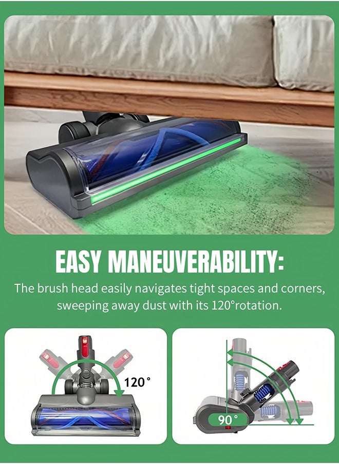 APEX Vacuum Cleaner Accessories, Hardwood Floor Cleaning Head with LED Lights and Bristle Roller  - Image 2
