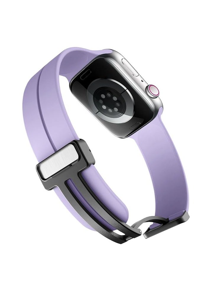 Generic - Magnetic Band for Apple Watch Ultra 49mm 45mm 44mm 42mm, Soft Silicone Sport Strap Men Women Compatible with iWatch Series 8/7/6/5/4/3/2/1/Ultra - Image 1