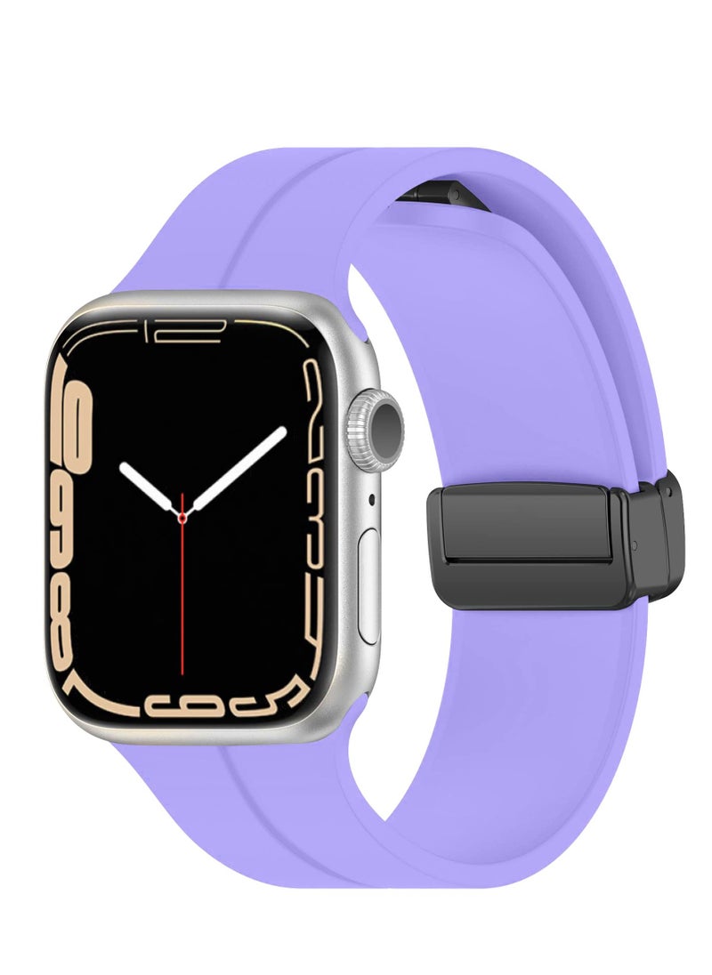 Generic - Magnetic Band for Apple Watch Ultra 49mm 45mm 44mm 42mm, Soft Silicone Sport Strap Men Women Compatible with iWatch Series 8/7/6/5/4/3/2/1/Ultra - Image 1