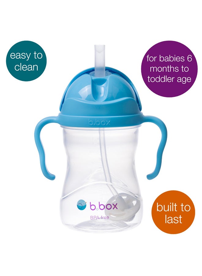 b.box Sippy Cup, Drink from any Angle, Fliptop, Weighted Straw, Leak Proof & Easy Grip, BPA Free, Dishwasher safe, From 6m+, 240ml/8 oz (Blueberry) - Image 2