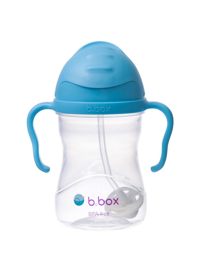 b.box Sippy Cup, Drink from any Angle, Fliptop, Weighted Straw, Leak Proof & Easy Grip, BPA Free, Dishwasher safe, From 6m+, 240ml/8 oz (Blueberry) - Image 1