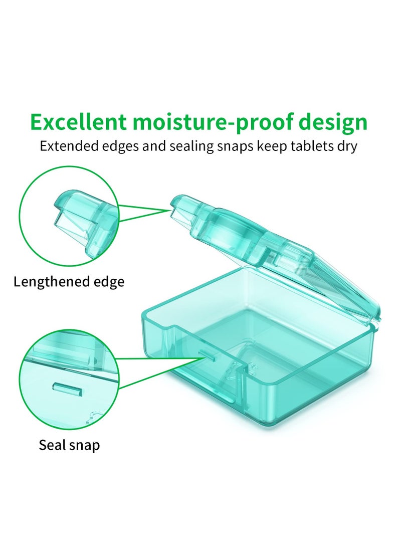 SYOSI Small Pill Box 8 pcs,Cute Travel Pill Organizer Case Mini Tiny Clear Plastic Storage Containers Portable for Pocket Purse - Image 4