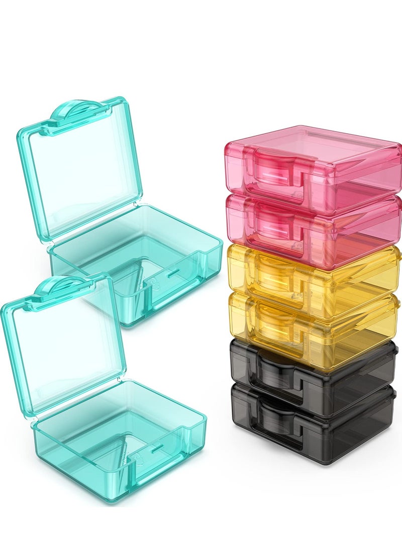 SYOSI Small Pill Box 8 pcs,Cute Travel Pill Organizer Case Mini Tiny Clear Plastic Storage Containers Portable for Pocket Purse - Image 1