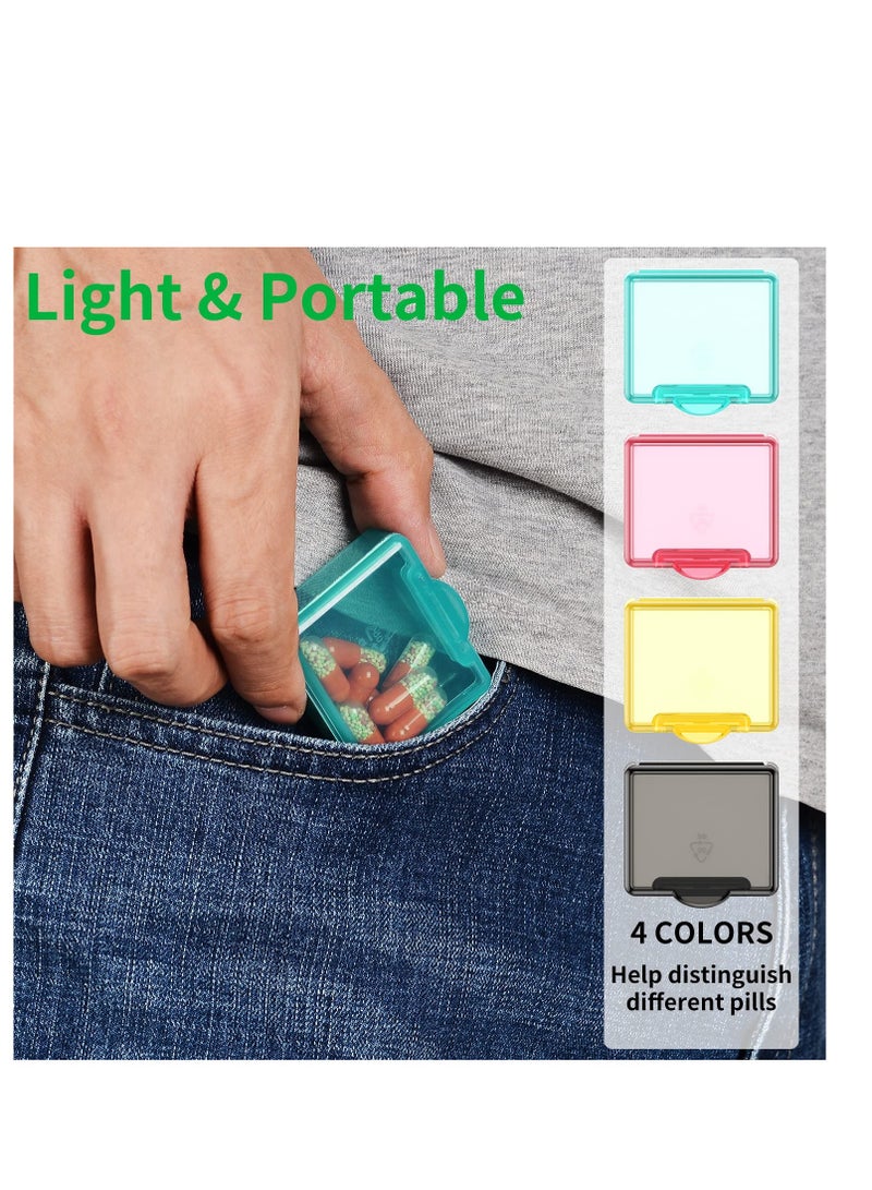 SYOSI Small Pill Box 8 pcs,Cute Travel Pill Organizer Case Mini Tiny Clear Plastic Storage Containers Portable for Pocket Purse - Image 5
