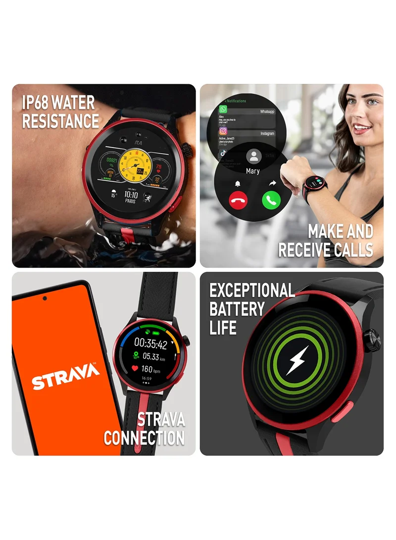 REFLEX ACTIVE Reflex Active Venture R 400 AMOLED GPS Black and Red Smart Calling Watch
