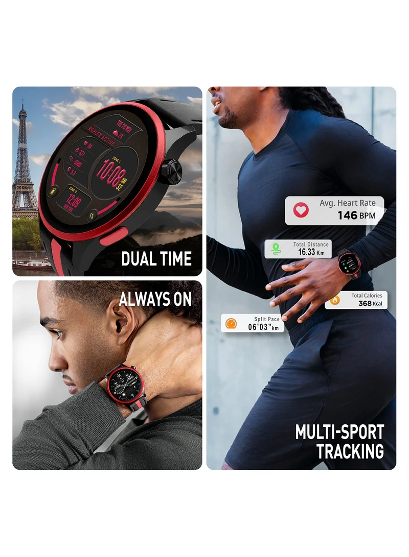 ريفليكس نشط Reflex Active Series 54 AMOLED GPS Black and Red Smart Calling Watch