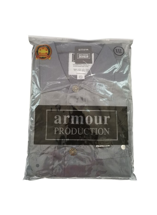 Armour Production AP 2-Piece Body Protection Suit - Grey Color | Full Coverage Safety Wear | Durable PPE Workwear for Construction, Industrial, and Safety Professionals | Size-L  - Image 1