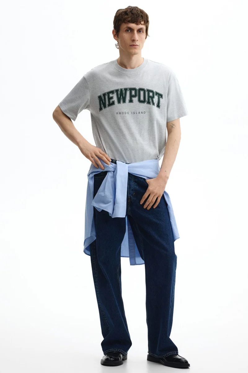 H&M  Loose Fit Printed T-shirt for Men | Best Price UAE