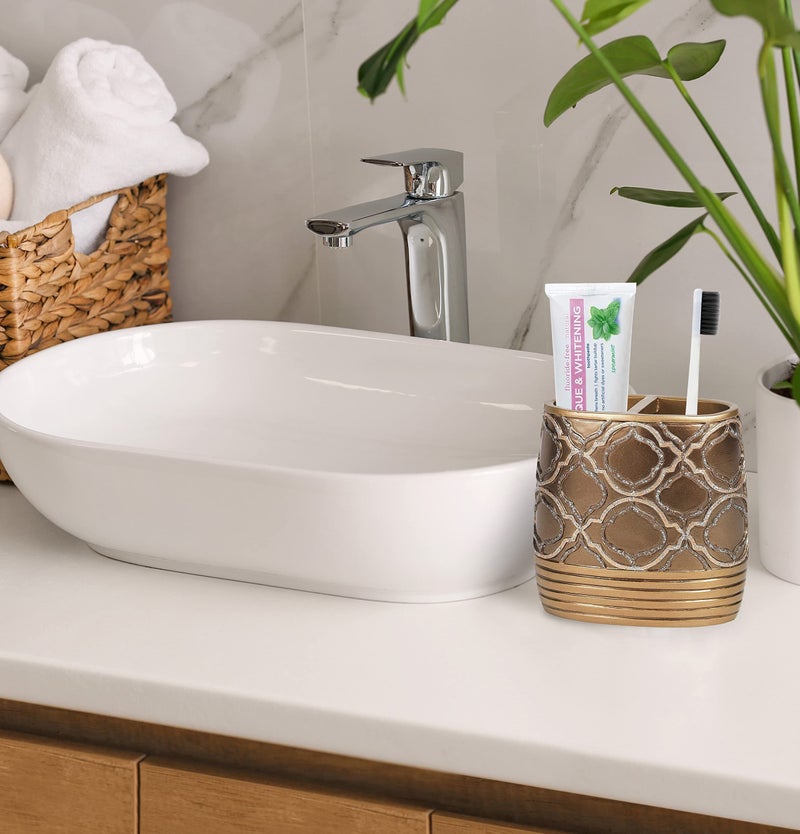 Popular Bath Toothbrush Holder  Spindle Collection  Gold - Image 2