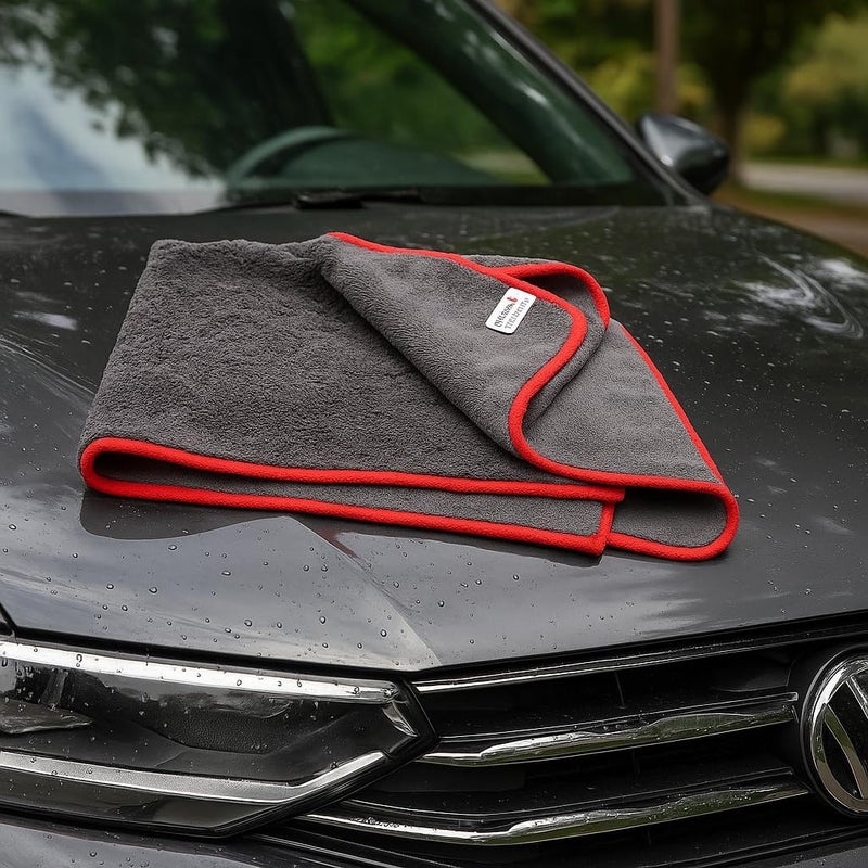 Silver Home Silver-Home® Professional Super Absorbent Car Cleaning & Drying Towel | Large 50x70 cm | Ultra-Soft Microfiber | Premium Streak-Free Finish | Reusable for Car, Glass, and Home Cleaning | Grey - Image 1