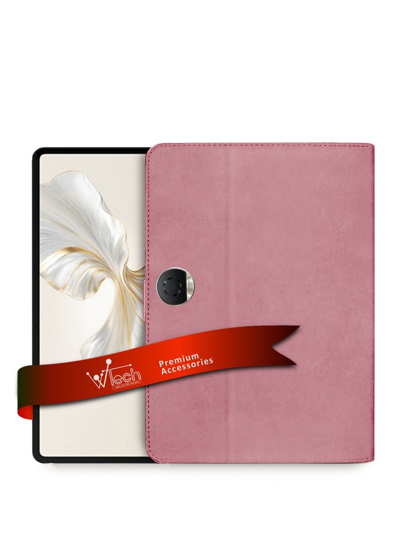 دبليو تيك غطاء حماية مغناطيسي من جلد البولي يوريثان لهاتف Honor Pad 9 مقاس 12.1 بوصة 2023 ذهبي وردي - Image 1