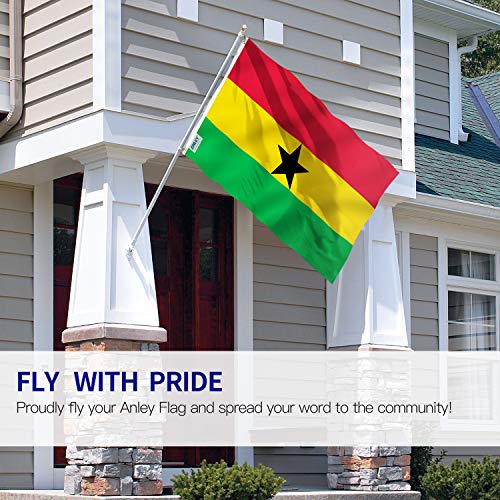 Anley Fly Breeze 3x5 Foot Ghana Flag Vivid Color and Fade proof Canvas Header and Double Stitched Ghanaian National Flags Polyester with Brass Grommets 3 X 5 Ft - Image 3
