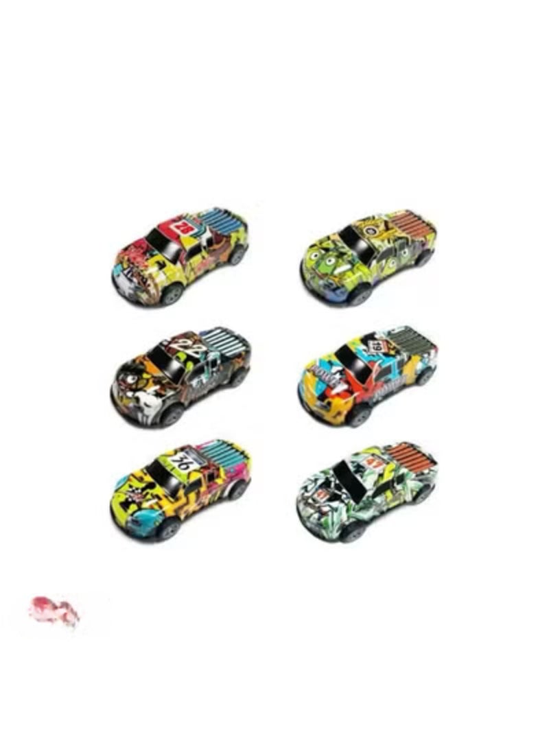 MUMS PLANET 6 Piece Mini Graffiti Cars Set - Diecast Car Models with Artistic Designs - Perfect for Kids and Boys Gifts - Toy Car  - Image 2