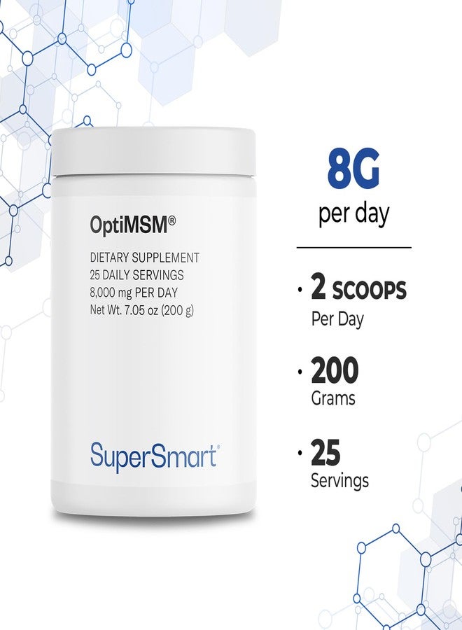 Supersmart - OptiMSM (Methyl-Sulfonyl-Methane) - Patented High Purity Formula | Non-GMO & Gluten Free - 200 g - Image 4